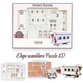 Puzzle 3D Lemn - Vagon