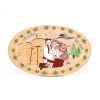 Tocator Oval din lemn - doi țărănei îndrăgostiți - 22cm x 14cm