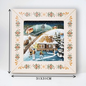 Tablou cu peisaj de iarna (decorat pe sticla)