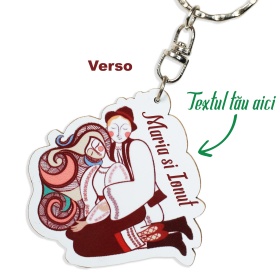 Breloc 2 țărănei îndrăgostiți - Personalizabil