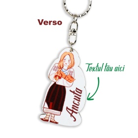 Breloc țărăncuță blondă - Personalizabil