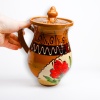 Cana din ceramica corund cu motive traditionale - 1L