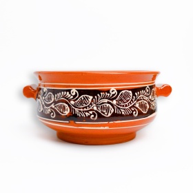 Castron din ceramica cu toarta - 17 cm x 8 cm