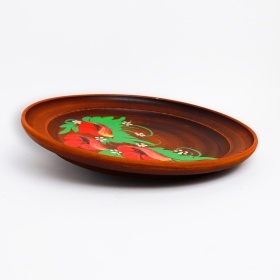 Farfurie din ceramica - flori de mac - 24 cm