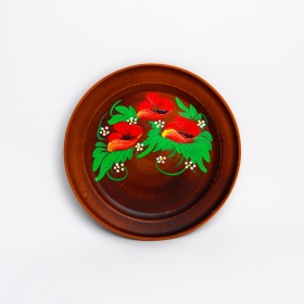 Farfurie din ceramica - flori de mac - 22 cm
