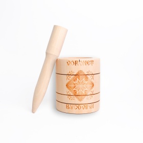 Mojar din lemn cu pistil, culoarea lemnului