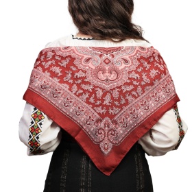 Batic/Esarfa cu franjuri - model floral