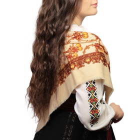 Batic/Esarfa cu franjuri - model floral