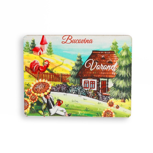 Magnet peisaj de vara Bucovina - 8cm x 6cm