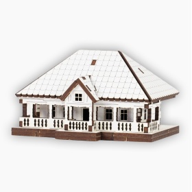 Casuta Lemn 3D - 10 cm