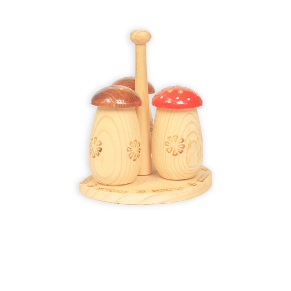 Set solniţa din lemn+suport