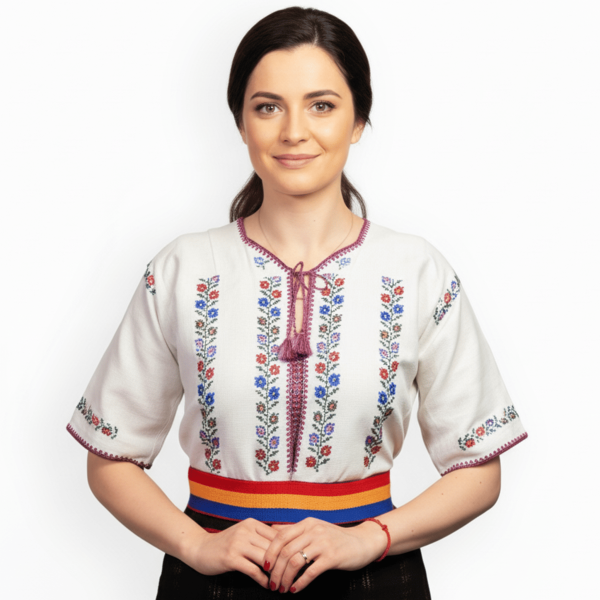 Ie traditionala cusuta manual cu maneca scurta din Bucovina- S/M