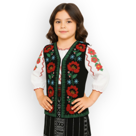 Vesta traditionala brodata la masina