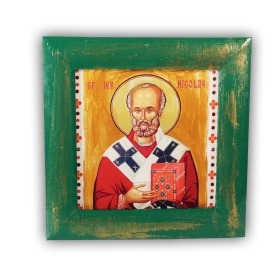 Icoana Sf. Nicolae 10cm x 10cm