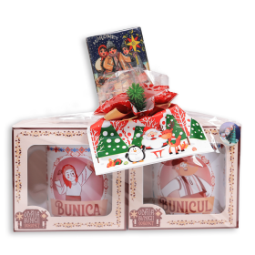 Set Promoțional de Crăciun căni Bunica Bunicu + magnet colindatori