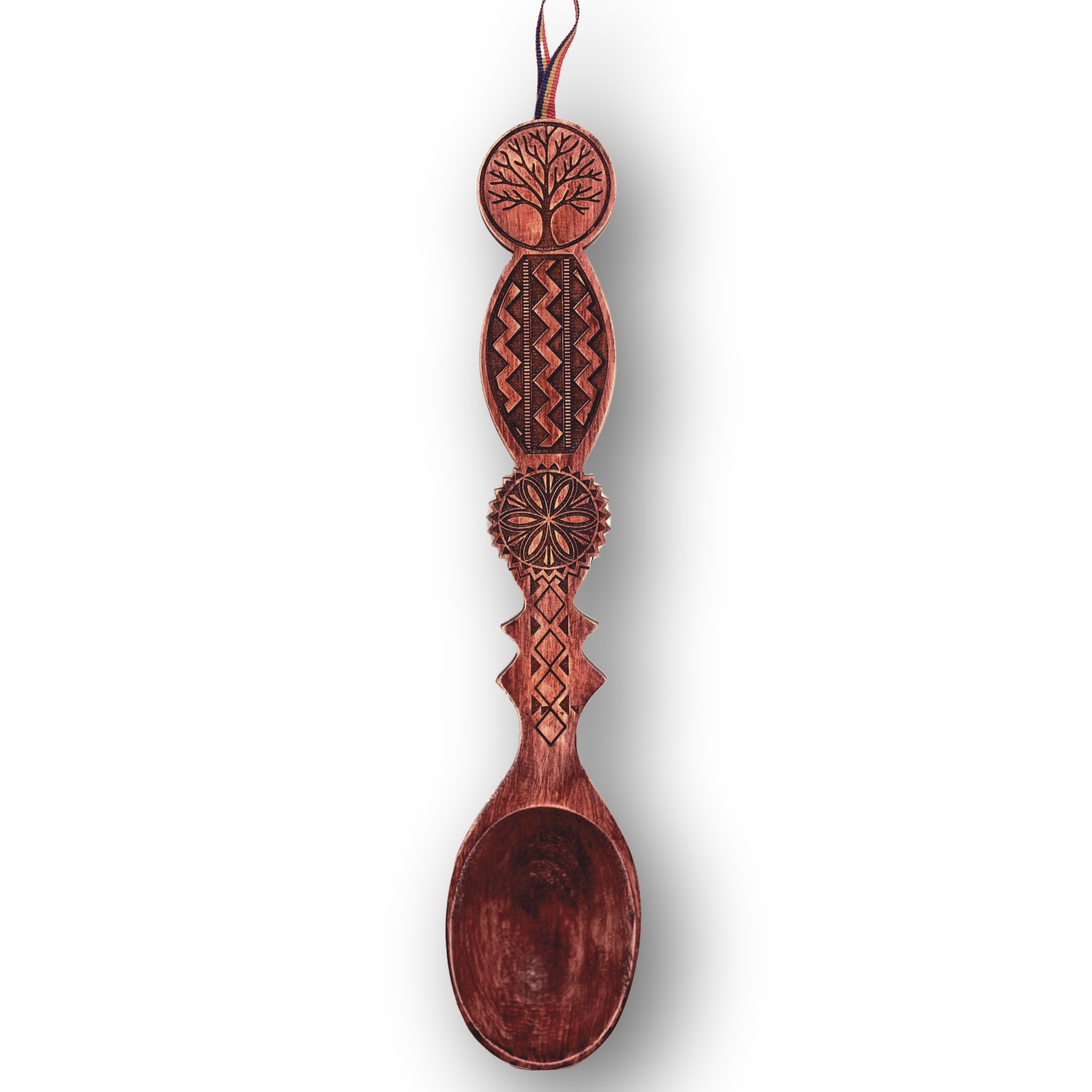 Lingura din lemn cu motive traditionale - 30 cm