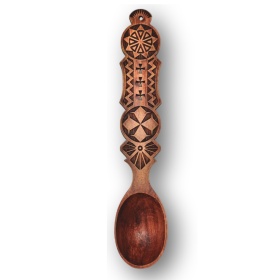 Lingura din lemn cu motive traditionale - 30 cm
