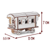 Vagon Lemn 3D  - 11 cm x 7 cm