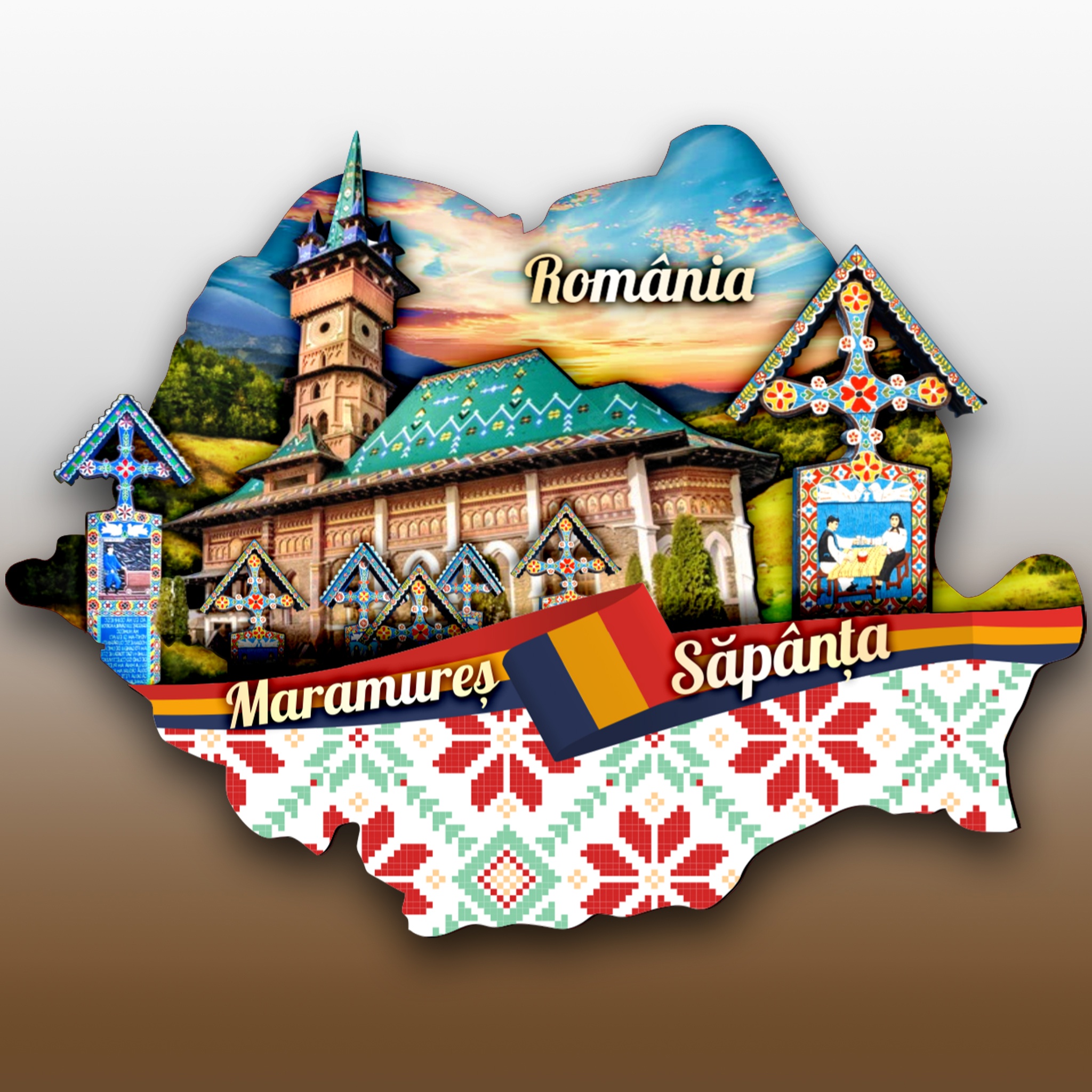Magnet Sapanta - Harta Romaniei