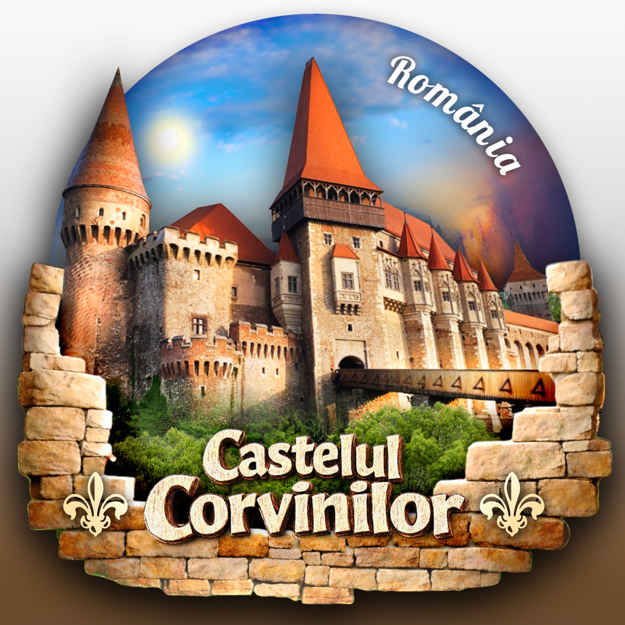 Magnet Castelul Corvinilor - Noapte Zi