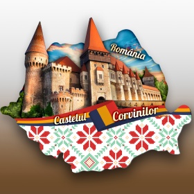 Magnet Castelul Corvinilor - Harta Romaniei