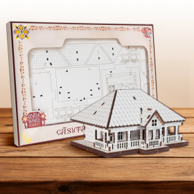 Puzzle 3D Lemn -  Casuta - 10 cm