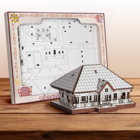 Puzzle 3D Lemn - Casuta - 12 cm