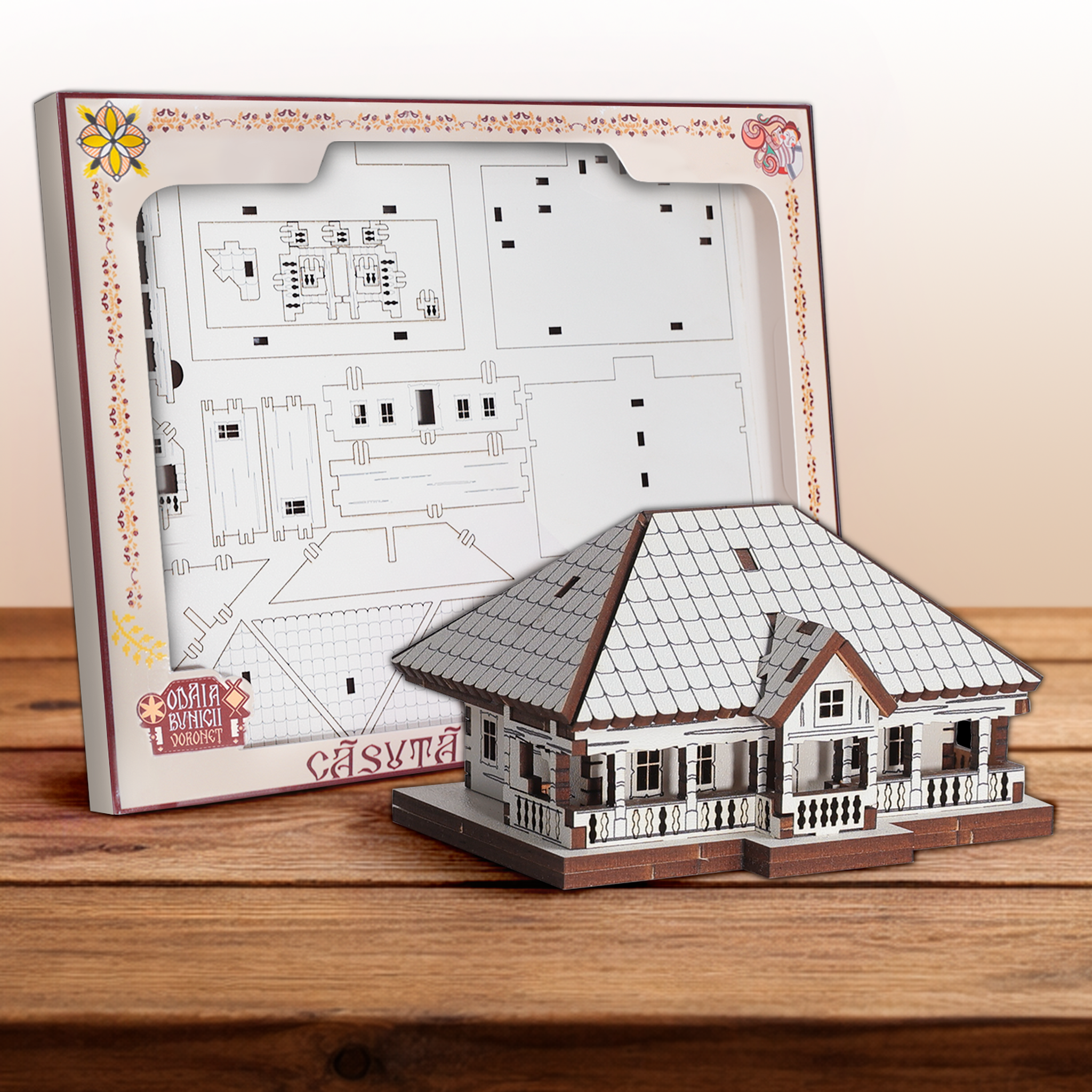 Puzzle 3D Lemn - Casuta - 12 cm