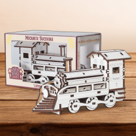 Locomotiva Lemn 3D - 14 cm x 7 cm