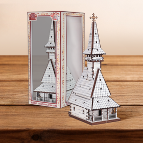 Biserica Traditionala din Lemn 3D - 13 cm