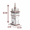Turnul cu Ceas Sighisoara din Lemn 3D - 16 cm