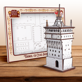 Puzzle 3D Lemn - Turnul cu Ceas Sighisoara 22 cm