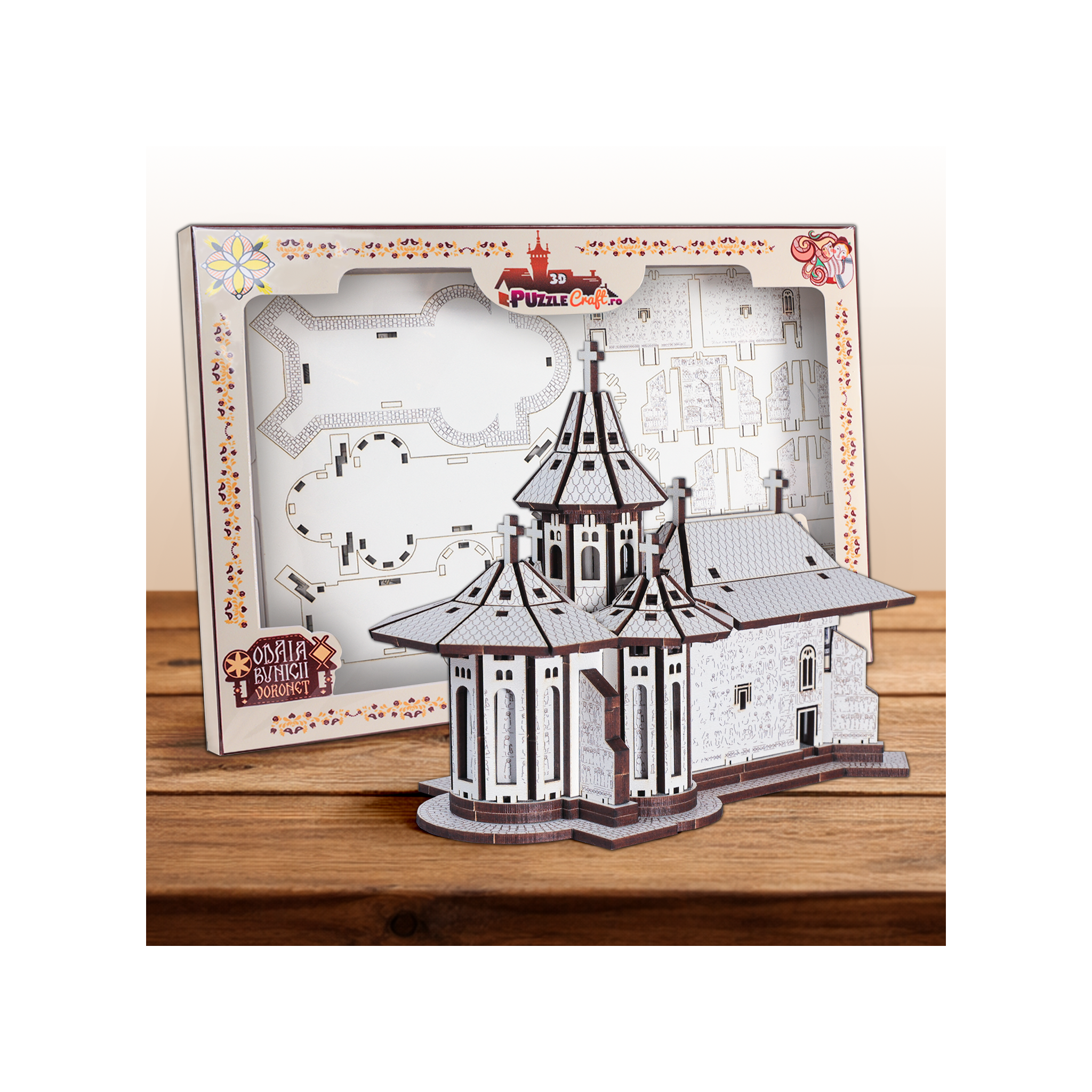 Puzzle 3D Lemn - Manastirea Voronet Complex