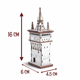 Puzzle 3D Lemn -  Turnul cu Ceas Sighisoara 16 cm