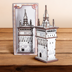 Turnul cu Ceas Sighisoara din Lemn 3D - 16 cm