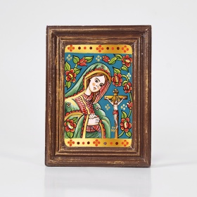 Icoana Tanguirea Maicii Domnului (decorata pe sticla) - 12cm x 16cm