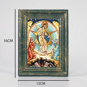 Icoana Invierea Mantuitorului Hristos la iad (decorata pe sticla) - 12cm x 16cm