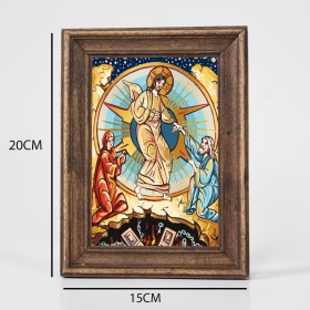 Icoana Invierea Mantuitorului Hristos la iad (decorata pe sticla) - 15cm x 20cm