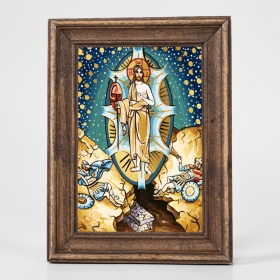 Icoana Inaltarea lui Iisus Hristos (decorata pe sticla) - 15cm x 20cm