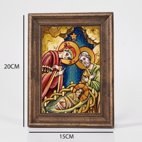 Icoana Nasterea lui Iisus Hristos (decorata pe sticla) - 15cm x 20cm