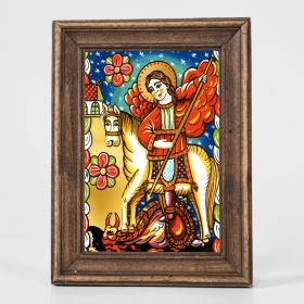 Icoana Sfantul Gheorghe (decorata pe sticla) - 15cm x 20cm