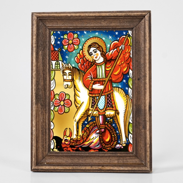 Icoana Sfantul Gheorghe (decorata pe sticla) - 15cm x 20cm