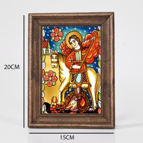 Icoana Sfantul Gheorghe (decorata pe sticla) - 15cm x 20cm