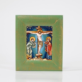 Icoana Rastignirea lui Iisus (decorata pe sticla) - 10cm x 12cm