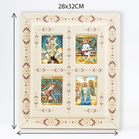 Tablou tip fereastra cu 4 Icoane (decorate pe sticla) - 31cm x 31cm