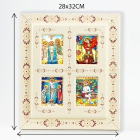 Tablou tip fereastra cu 4 Icoane (decorate pe sticla) - 31cm x 31cm