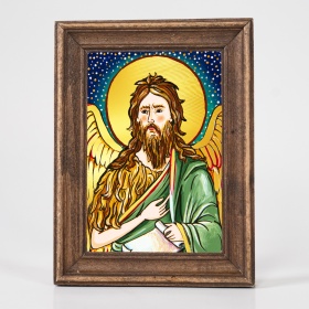 Icoana cu Sfantul Ioan Botezatorul (decorata pe sticla) - 15cm x 20cm